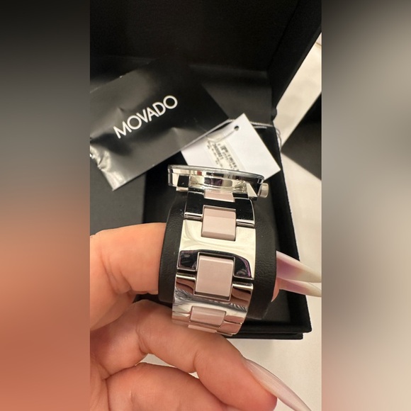 Movado Women's Swiss Bold Blush Ceramic & Stainless Steel Bracelet Watch 36mm - Picture 10 of 10